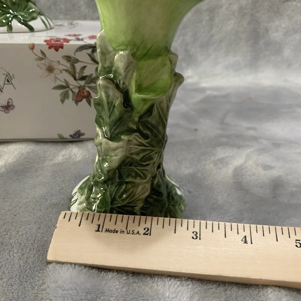 Studio Nova Garden Bloom Ceramic Candlesticks 2 Raspberry Berry Leaf Design‎